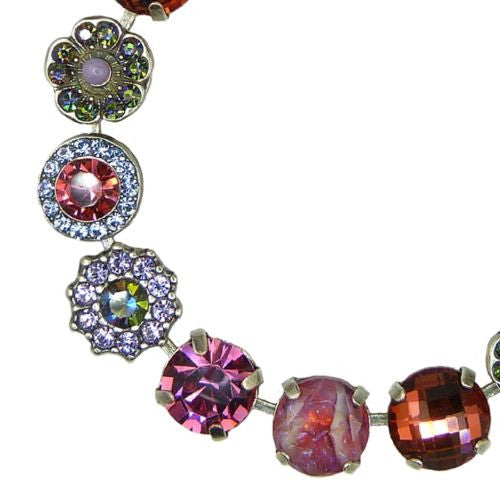 Mariana Handmade Swarovski Silver Bracelet 4084 1027 Fuchsia Hyacinth Aquamarine - ILoveThatGift