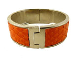 Kemestry Handmade Leather Hinged Cuff Bangle Bracelet Made in USA Bright - ILoveThatGift