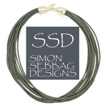 Simon Sebbag Leather Necklace Slate Gray 17" Add Sterling Silver Slide - ILoveThatGift