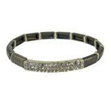 Textured Pave Stretch Bar Bracelet Shades of Gray Pink Or Brown by Funky Junque - ILoveThatGift