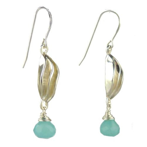 Betsy Frost Design Handmade Sterling Silver 925 Frosting Earrings Chalcedony Blu - ILoveThatGift
