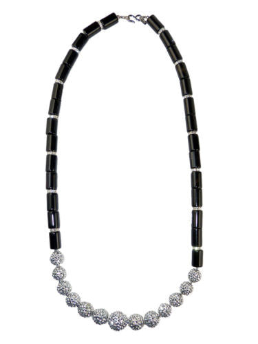 Kenneth Jay Lane Couture Deco Black Crystal Aurum Bead Necklace KJL - ILoveThatGift