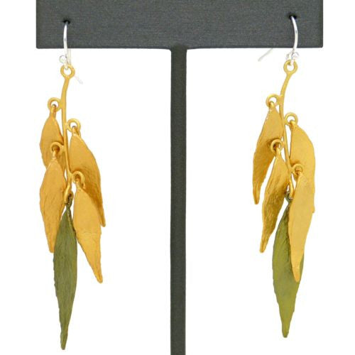 Weeping Willow Two Tone Multi-Leaf Earrings by Michael Michaud 3077 - ILoveThatGift