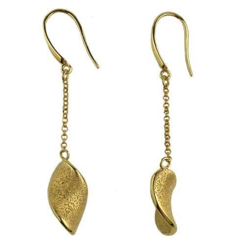Charles Garnier Fresia 18KT Gold over SSilver Single Leaf Drop Earrings Constell - ILoveThatGift