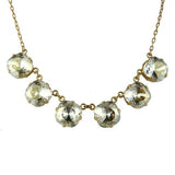 La Vie Parisienne Gold Shade Crystal Faceted Necklace 1257G Popesco