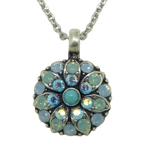 Mariana Guardian Angel Crystal Pendant Necklace 717 Turquoise Blue Shade Pacific - ILoveThatGift