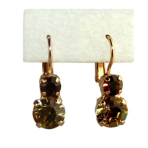 Mariana Handmade Swarovski Crystal Earrings 1190 1013 Rose Gold Mocca Topaz - ILoveThatGift