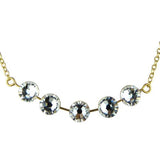Seasonal Whispers Necklace Yellow Gold 5 Clear Crystals 8259 Swarovski - ILoveThatGift