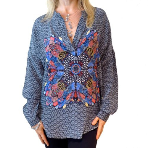 Tolani Heidi Blouse Tunic  Silk Fashion Apparel S M L - ILoveThatGift
