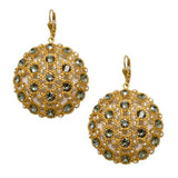 La Vie Parisienne Gold Crystal Round Medallion Pendant Earrings 4458G Black Diam - ILoveThatGift