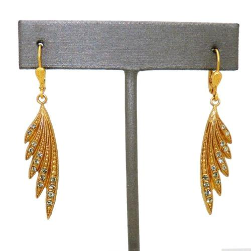La Vie Parisienne Gold Wing Black Diamond Swarovski Earrings 9304G Catherine Popesco - ILoveThatGift