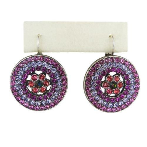 Mariana Handmade Swarovski Crystal Earrings Roundel Design 1078/1 1027 Fuchsia Hyacinth - ILoveThatGift