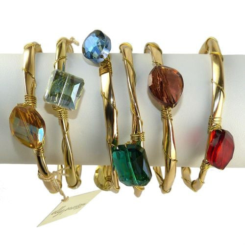 Enamel Gold Toned Hinged Bit Bangle Wear with Sequin Bracelet - ILoveThatGift