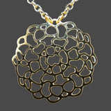 Solar Wind Woman's Gold Plated Silhouette Large Round Lace Pendant Necklace Grad - ILoveThatGift
