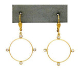La Vie Parisienne Gold Round Hoop with 4 Rhinestones Crystal Earrings 9407G - ILoveThatGift