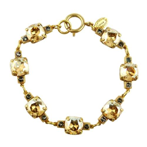 La Vie Parisienne Gold Plate Swarovski Square Crystal Bracelet 1695 Champagne - ILoveThatGift