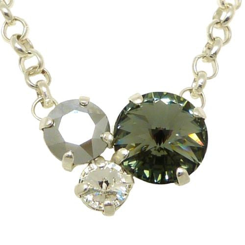 Handmade Silver Swarovski Triple Stone Gem Necklace - ILoveThatGift