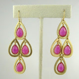 Boho Gold Dangle Cascade Earrings in Pink or Blue By Liza Kim - ILoveThatGift