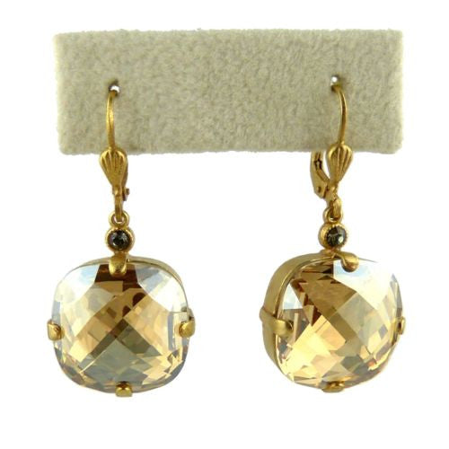 La Vie Parisienne Earrings Swarovski Crystal Popesco 6575G Champagne Extra Large - ILoveThatGift