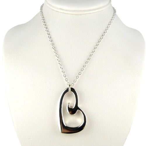 Simon Sebbag Sterling Silver Heart Pendant Necklace on 18" SS Chain - ILoveThatGift