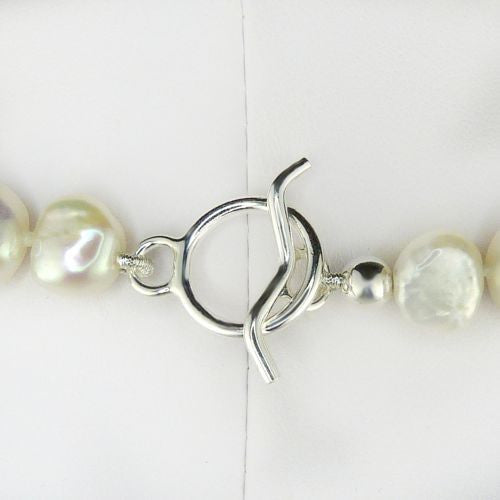 Simon Sebbag Sterling Silver White Pearl Beads Toggle Clasp Necklace 24 inches NB101P24 - ILoveThatGift