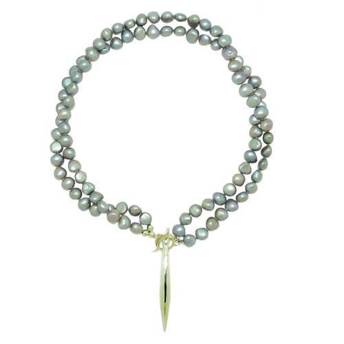 Convertible Gray Pearl Sterling Silver Simon Sebbag Necklace Tapered Pendant - ILoveThatGift