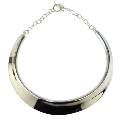 Simon Sebbag Concave Collar with Chain Necklace in Sterling Silver 925 Choker - ILoveThatGift