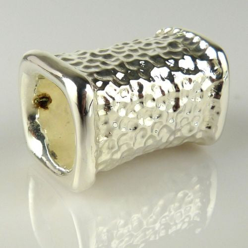 Simon Sebbag Hammered Squared Sterling Silver Slide Bead 209 for Leather Necklace - ILoveThatGift