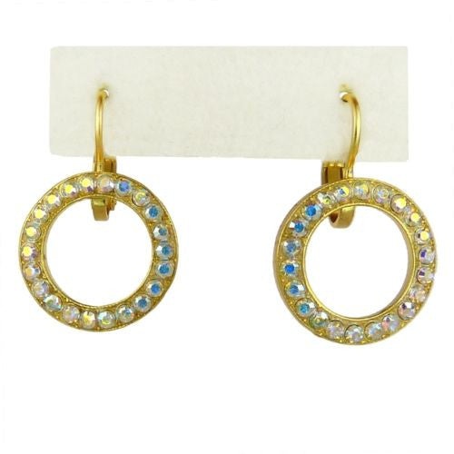 Mariana Handmade Swarovski Crystal Circle Gold Earrings 1427 001AB - ILoveThatGift