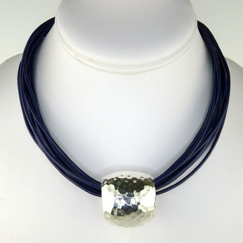 Simon Sebbag Sterling Round Hammered Silver Slide Bead 187 for Leather Necklace - ILoveThatGift