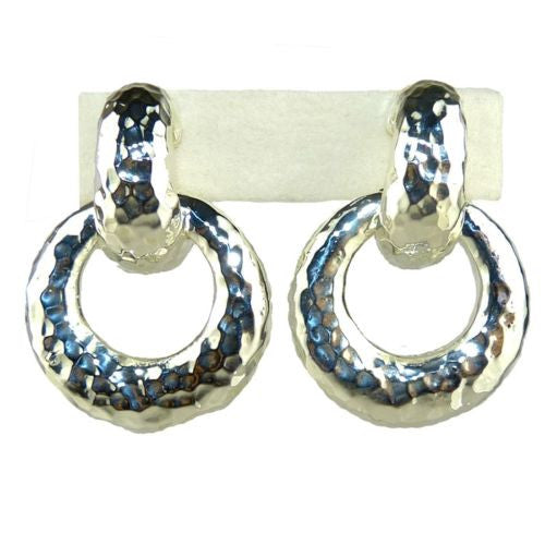 Simon Sebbag Hammered Sterling Silver 925 Door Knocker Clip On Earrings 2-in-1 - ILoveThatGift