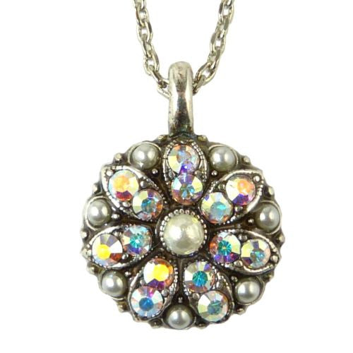 Mariana Guardian Angel Crystal Pendant Silver Necklace M48001 Pearl AB Crystal - ILoveThatGift