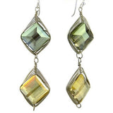 Chunky Crystal Earrings on Silver Wire - Sage Citrine Margot by Elly Preston