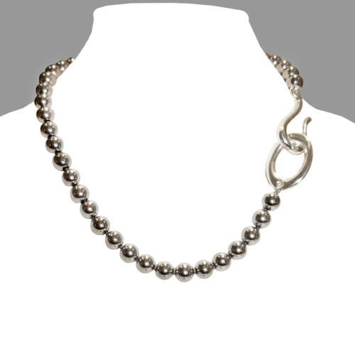 Simon Sebbag Sterling Silver Hook Round Hematite Bead Necklace - ILoveThatGift