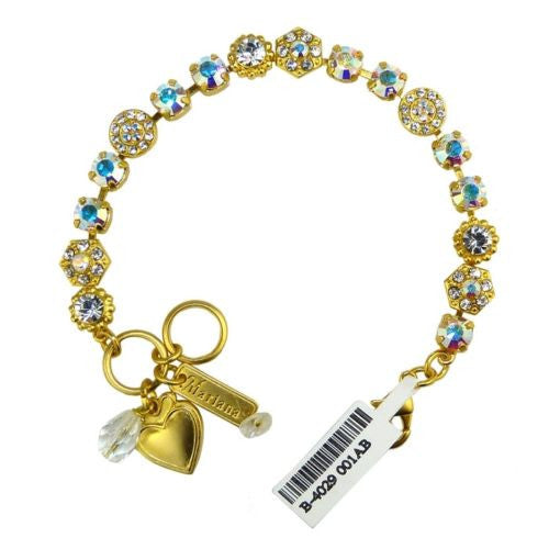 Mariana Handmade Swarovski 4029 Silver Bracelet 001AB Gold Aurora Borealis Vitrail - ILoveThatGift