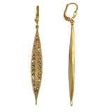 La Vie Parisienne Gold Long Drop Earrings Popesco Black Diamond 4748 - ILoveThatGift