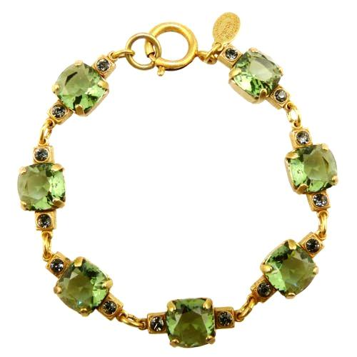 La Vie Parisienne Gold Plate Swarovski Square Crystal Bracelet 1695 Marine - ILoveThatGift