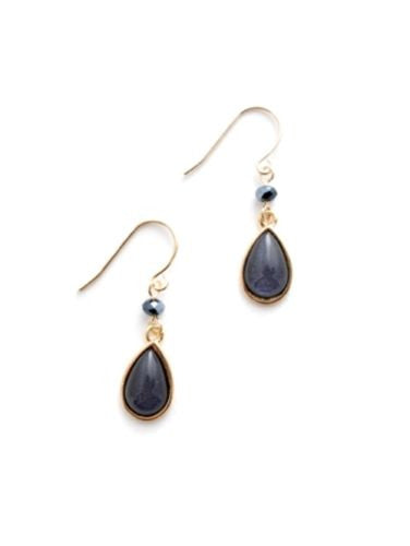 Zenzii Teardrop Earrings Blue Black Gold Plated - ILoveThatGift
