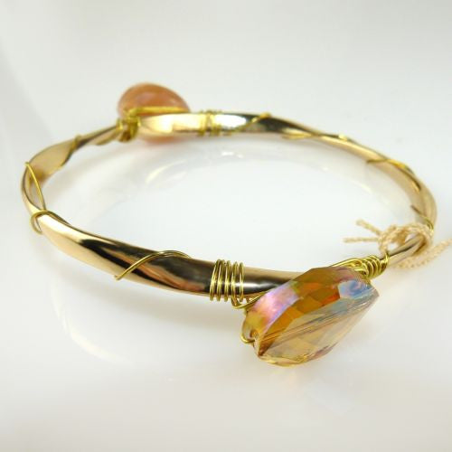 Enamel Gold Toned Hinged Bit Bangle Wear with Sequin Bracelet - ILoveThatGift