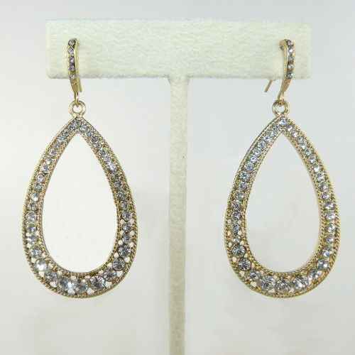 Large Rhinestone Crystal Earrings Blue Silver or Gold  Funky Junque - ILoveThatGift