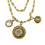 La Vie Parisienne Gold Convertible Crystal Necklace Three Charm 1361G Popesco - ILoveThatGift