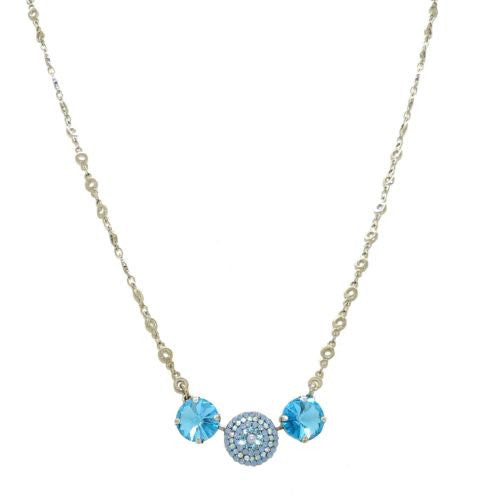 Mariana Handmade Swarovski Triple Gem Necklace 5193 1343 Blue Opal - ILoveThatGift
