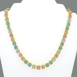 Handmade Swarovski Crystal Gold Necklace Pink Pacific Opal - ILoveThatGift