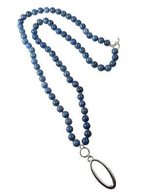 Convertible Long Dumortierite Blue Silver Simon Sebbag Necklace Oval Pendant - ILoveThatGift