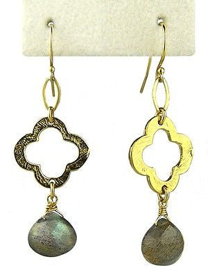 Labradorite Clover Earrings by Athena Designs Gold Filled - ILoveThatGift