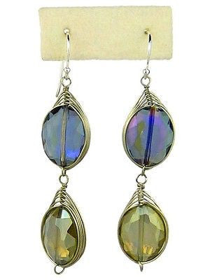 Chunky Crystal Earrings on Silver Wire - Amethyst Sage Margot by Elly Preston - ILoveThatGift