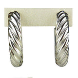 Simon Sebbag Large Ridged Sterling Silver Hoop Earrings E2460 - ILoveThatGift