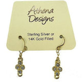 Gold Crystal Cross Earrings by Athena Designs Gold Filled - ILoveThatGift