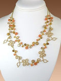Cadence Coral Gold Wire Metallic Earrings Silk Thread Elly Preston - ILoveThatGift