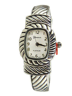 New Brighton Bay Geneva Silver 8005 Cuff Watch Bracelet Cable - ILoveThatGift